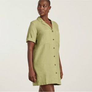 NWT Everlane Linen Workwear Dress (Leek)